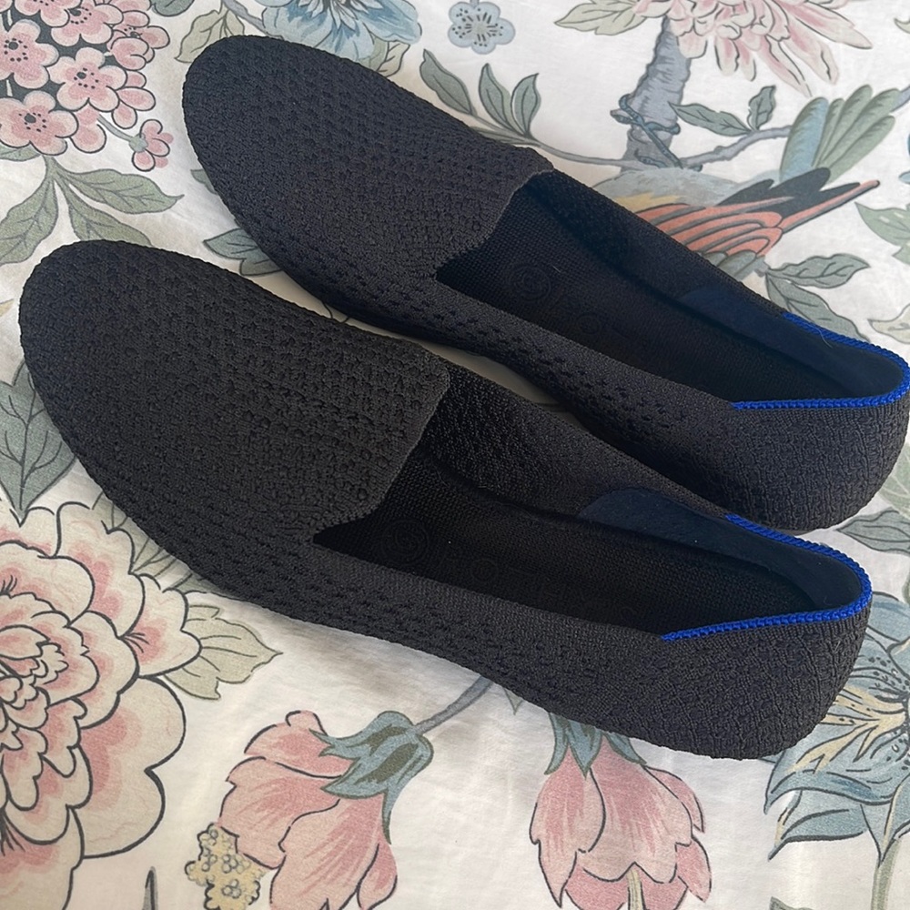 Rothy’s black honeycomb loafer slip on